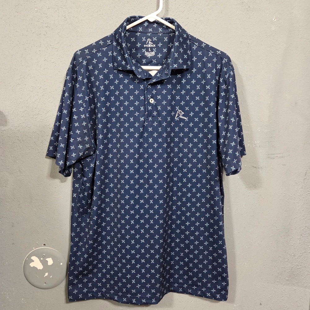 Rhoback Men's golf polo shirt geometric size large